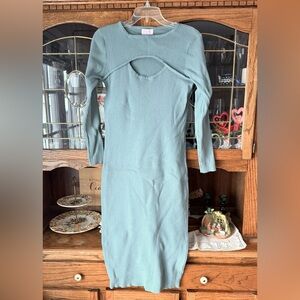 Pink Lily Green Figure Hugging Bodycon Dress, XL